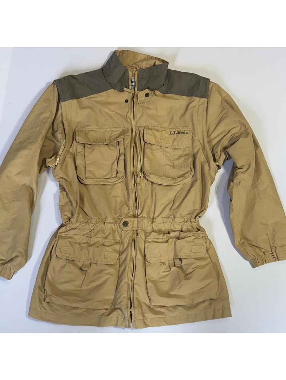 VINTAGE L.L. Bean Convertible Jacket Vest Men's Large Tan Gorpcore